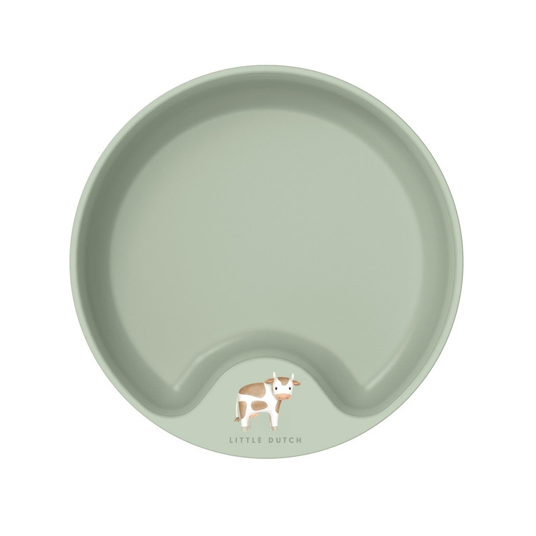Baby Learning Plate with Compartments for Independent Eating - Litte Farm | Little Dutch x Mepal