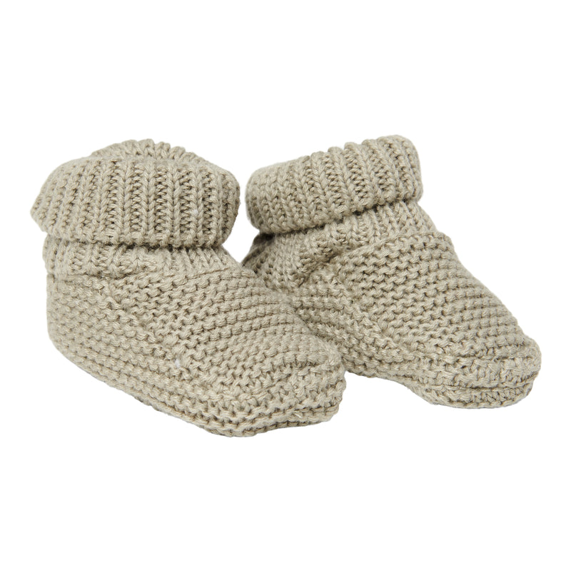 Knitted Baby Shoes Olive 2 | Little Dutch
