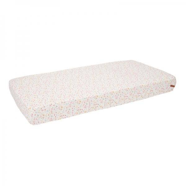 Fitted sheet for crib Flowers & Butterflies 40 x 80 cm, white | Little Dutch