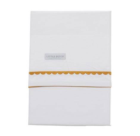 Crib sheet Ochre Rounded embroidered | Little Dutch