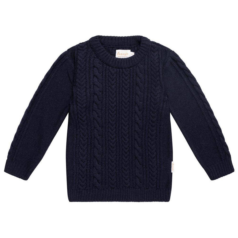 Navy blue knit sweater, size 62-68 | Leevje