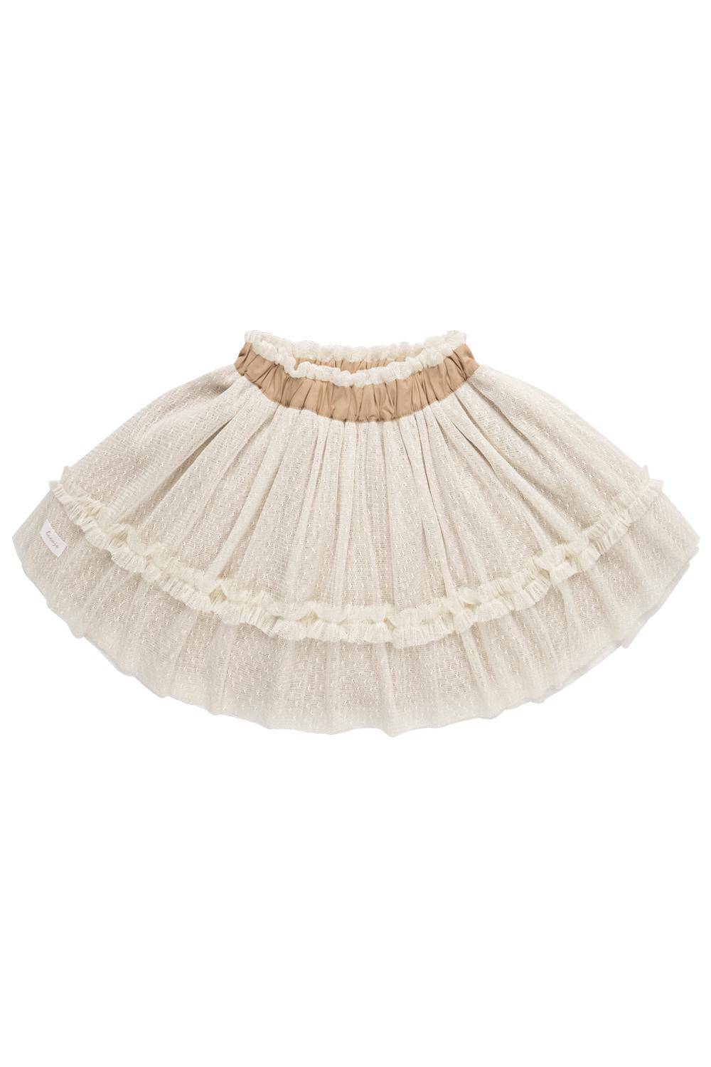 Tulle skirt with flounces, white, size 62 / 68 | leevje