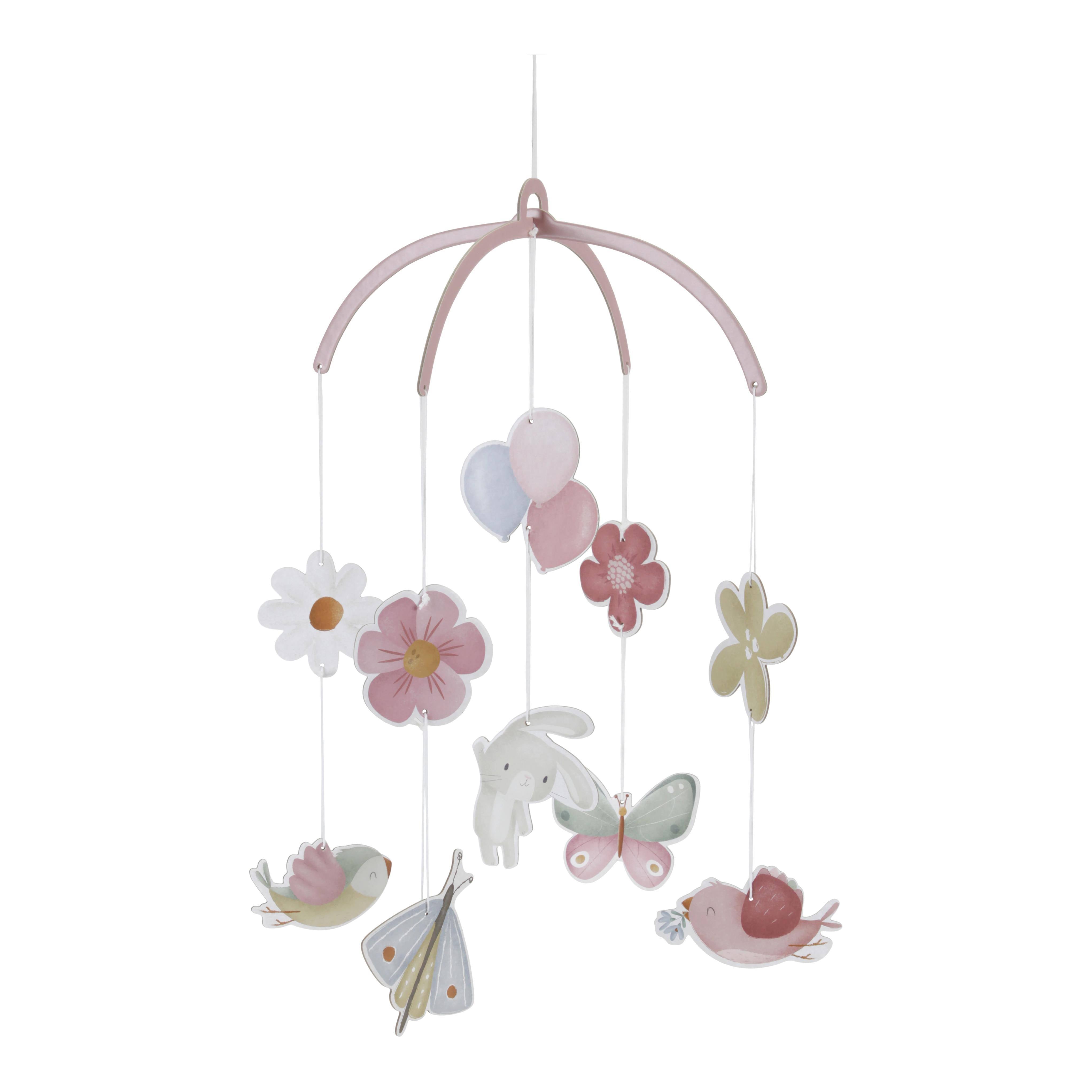 Cardboard Mobile Flowers & Butterflies | Nursery Decor