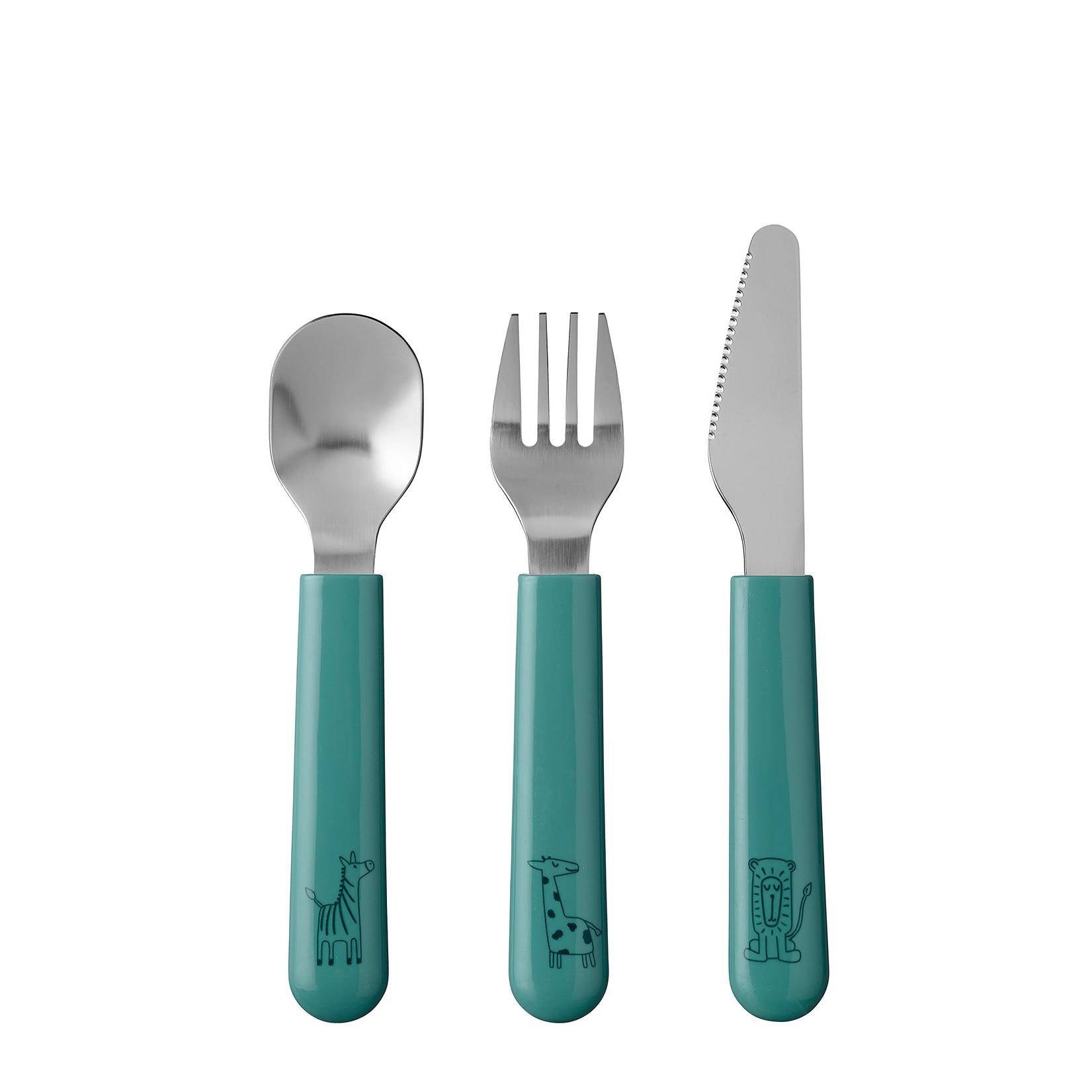 Children's Cutlery Set Baby 3-piece - Deep Turquoise | Mepal