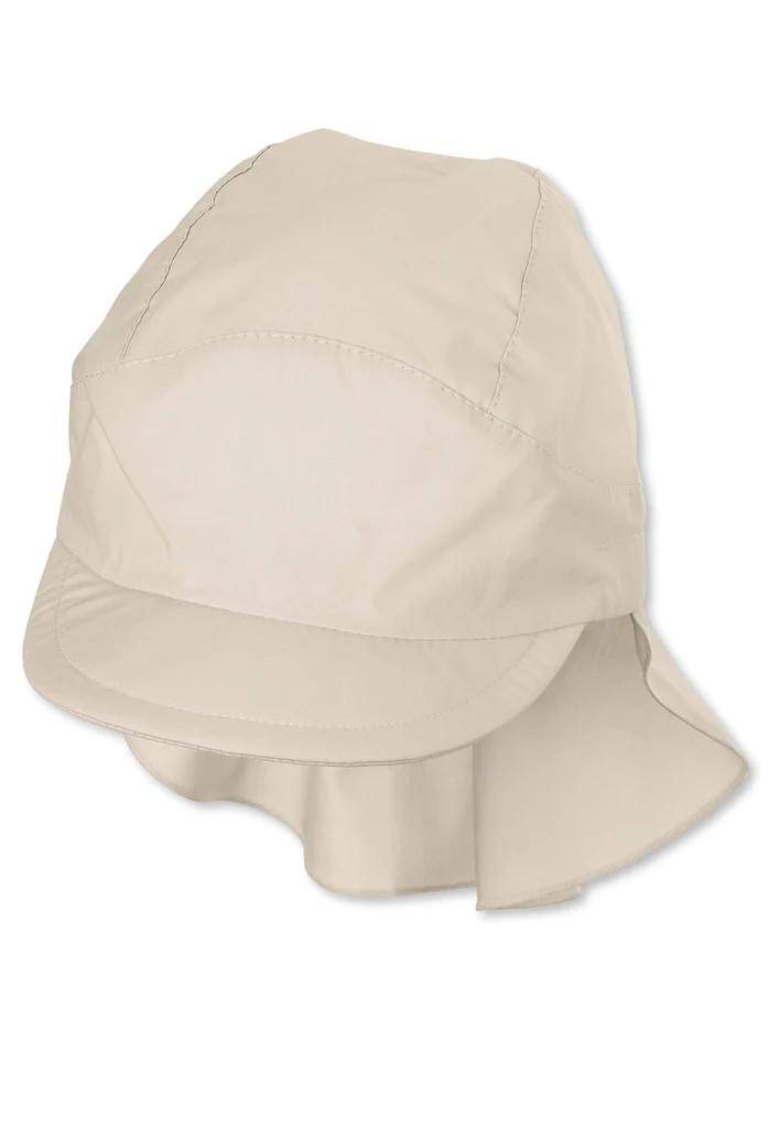 Peaked cap with neck protection beige, size 55 | Sterntaler