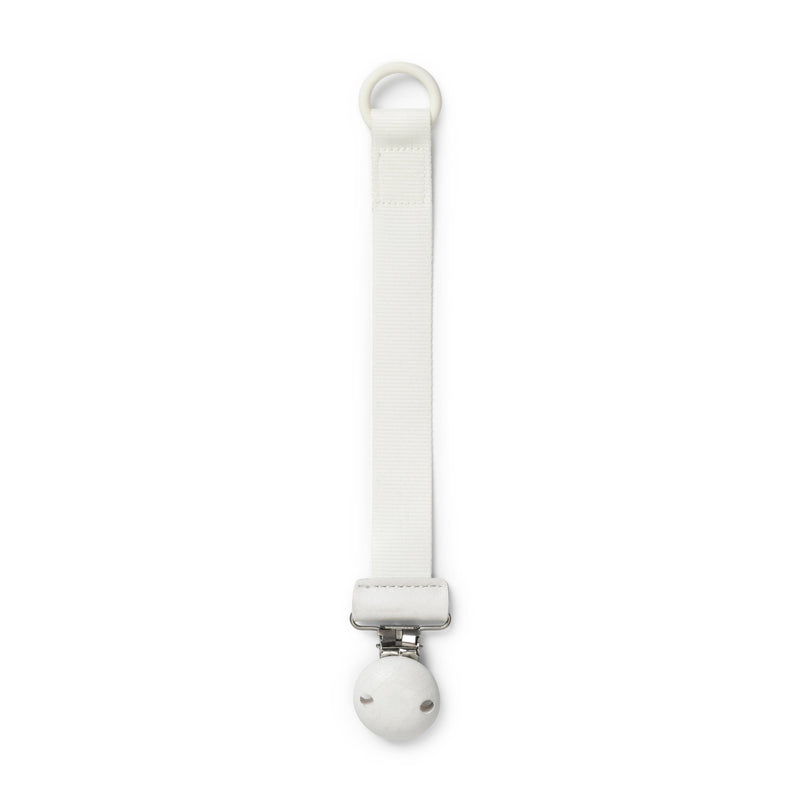 Pacifier chain with wooden detail - Vanilla White | Elodie