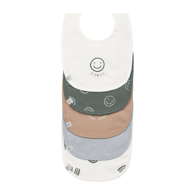 Bibs 5-pack - Tiny Smile, Beige | Lässig