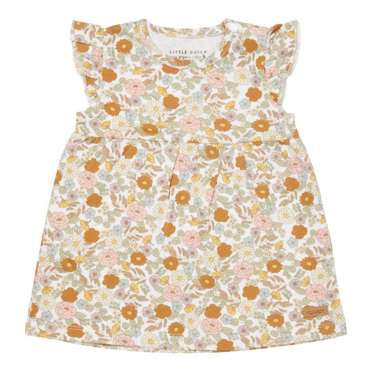 Girls' Ruffled Vintage Little Flowers Dress