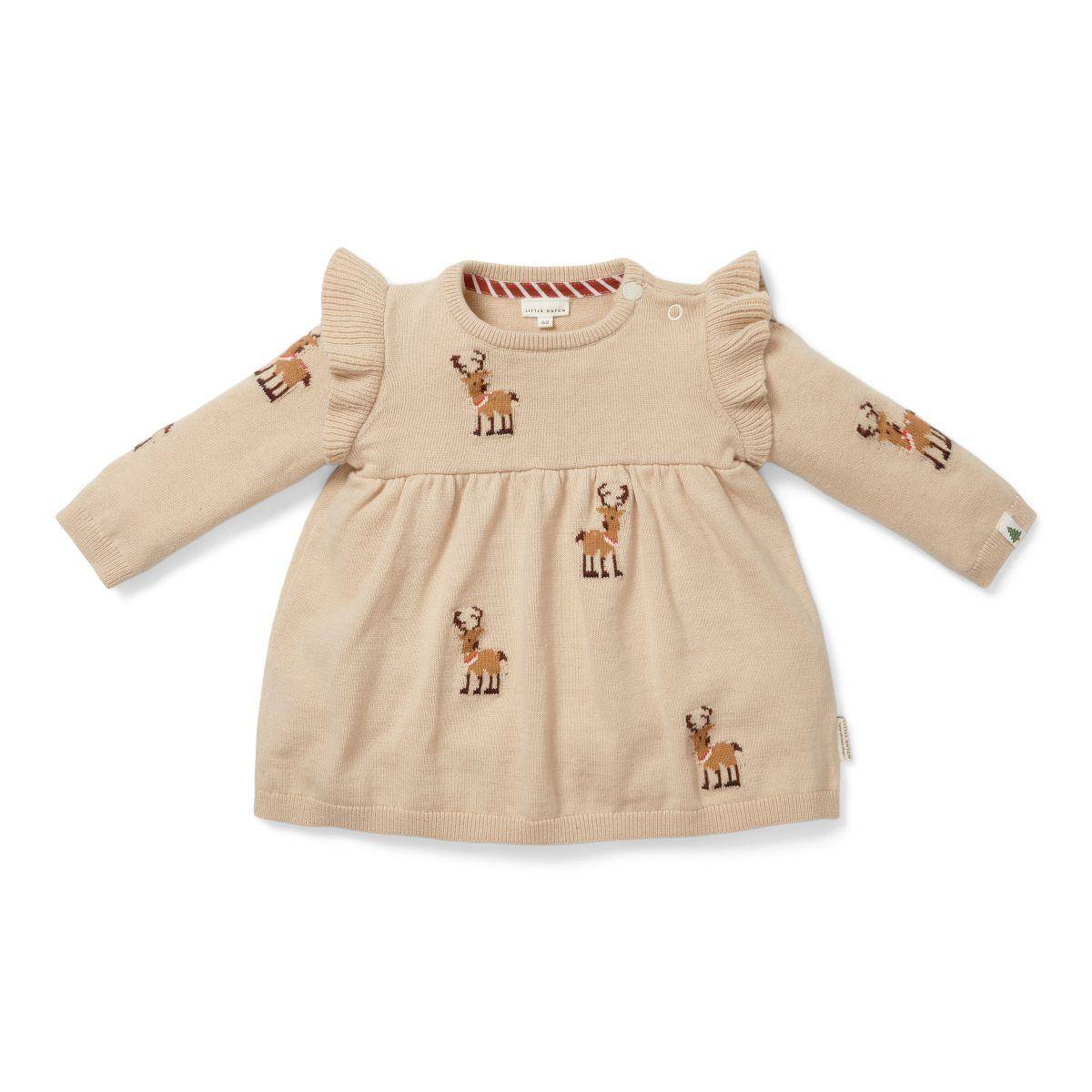 Long-sleeved knitted Christmas dress | Little Dutch