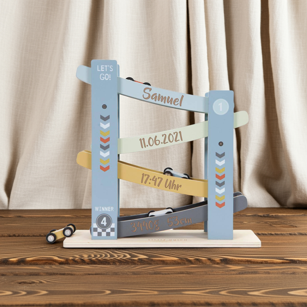 Personalized marble run for birth – unique gift with name
