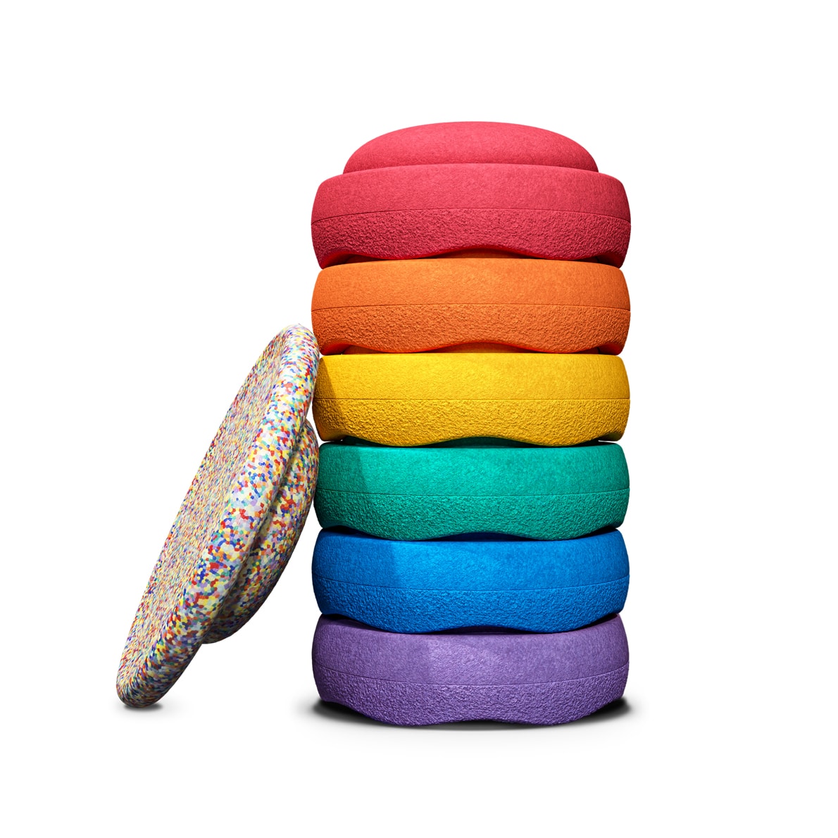 Balance Board + Stacking Stones Rainbow Set Classic - Movement Set for Children | Stapelstein