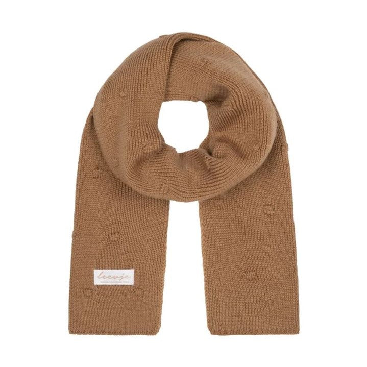 Popcorn knit scarf - brown / S | leevje