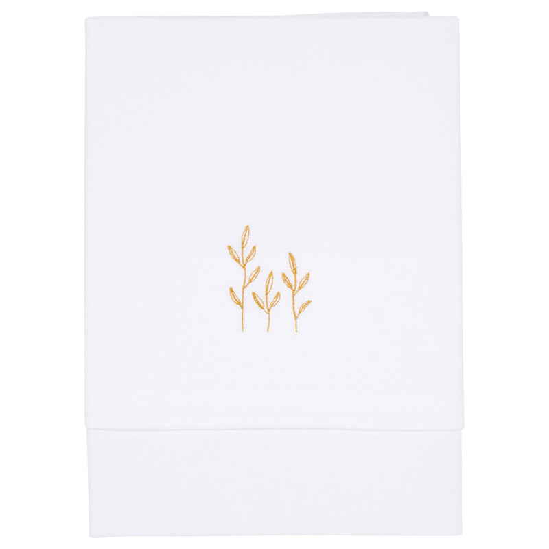 Children's bed sheet Wild Flowers Ochre embroidered | Little Dutch