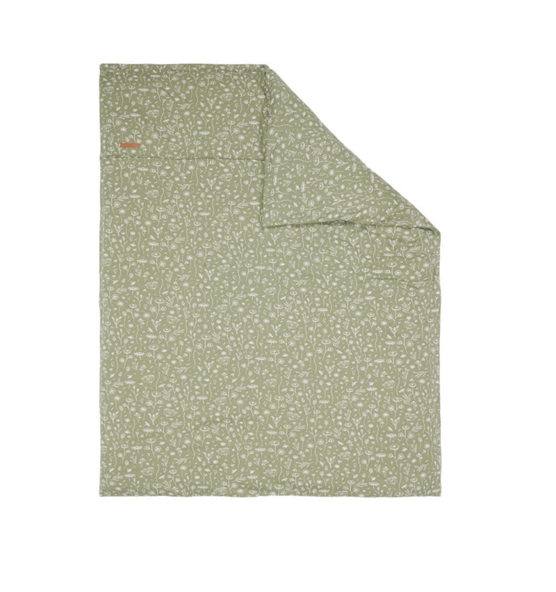 Baby blanket cover Wild Flowers Olive | Little Dutch