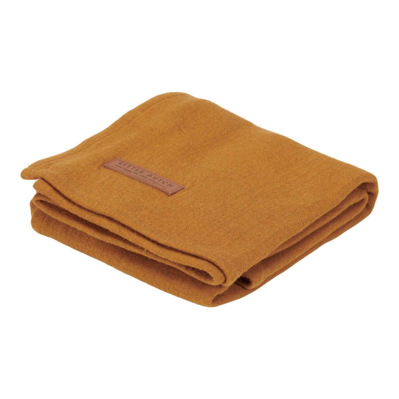Muslin cloth swaddle 120 x 120 cm ocher | Little Dutch
