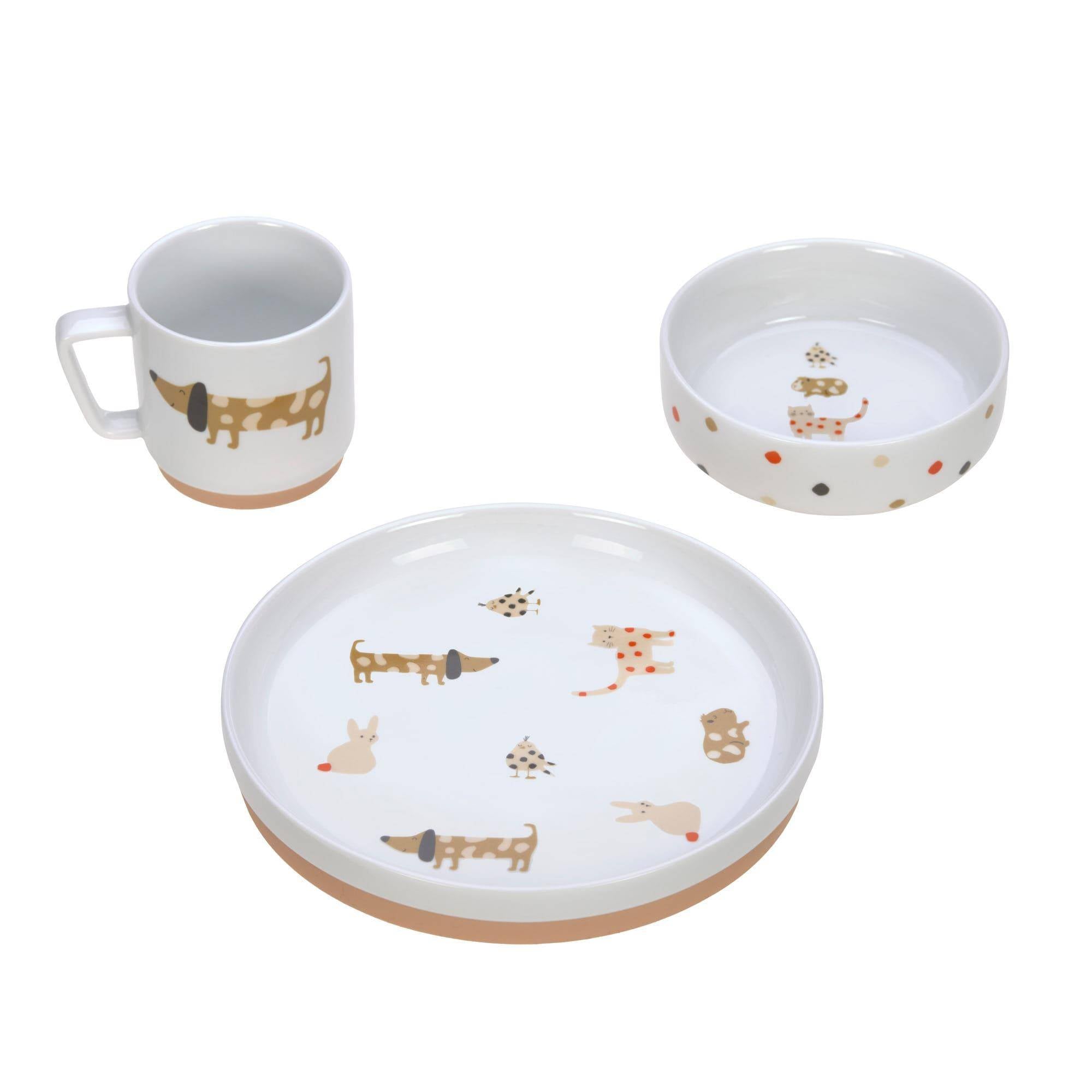 Kindergeschirr Set Porzellan - Little Mateys - Spicy orange | Lässig