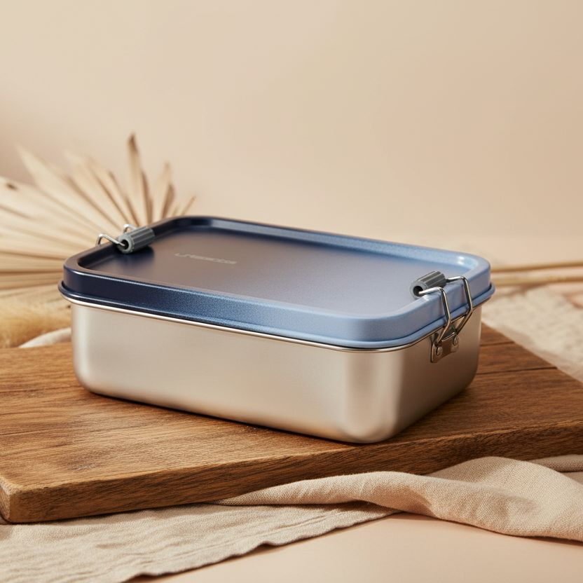 Lunchbox Stainless Steel Solid dark blue/light blue | Lässig