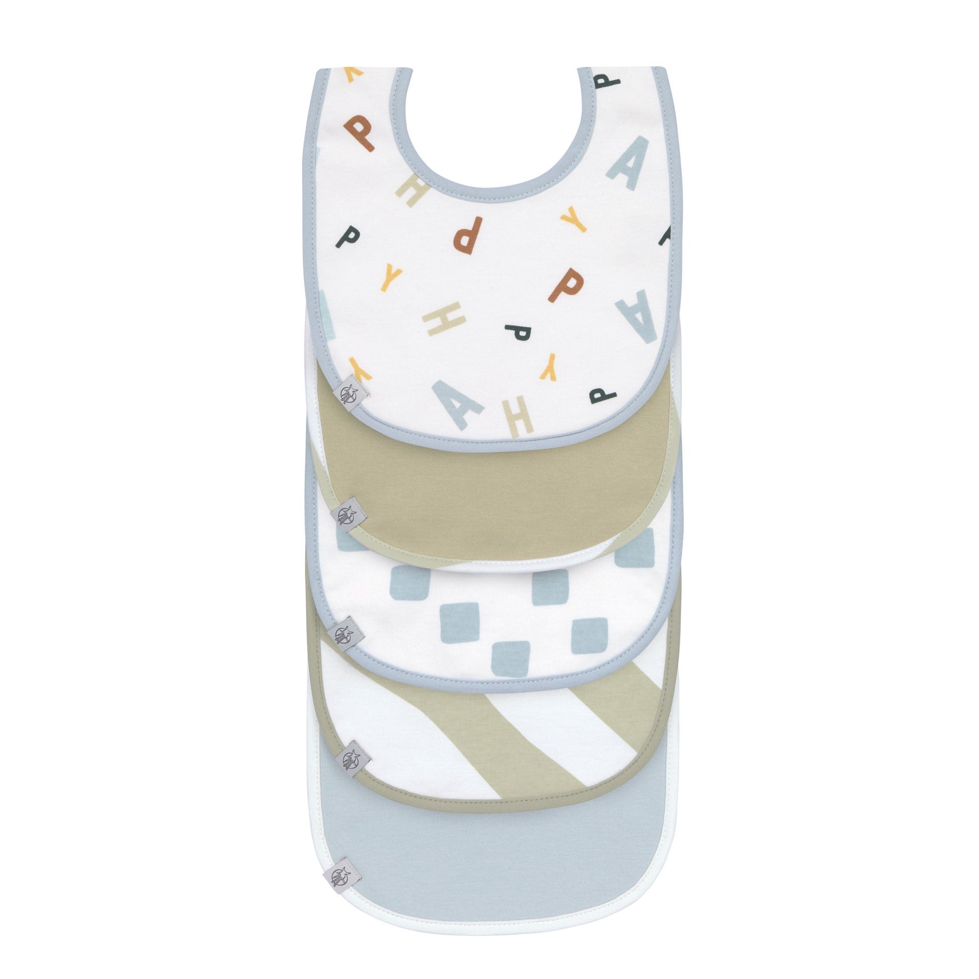 Bibs 5-pack Happy Fruits - light blue | Casual