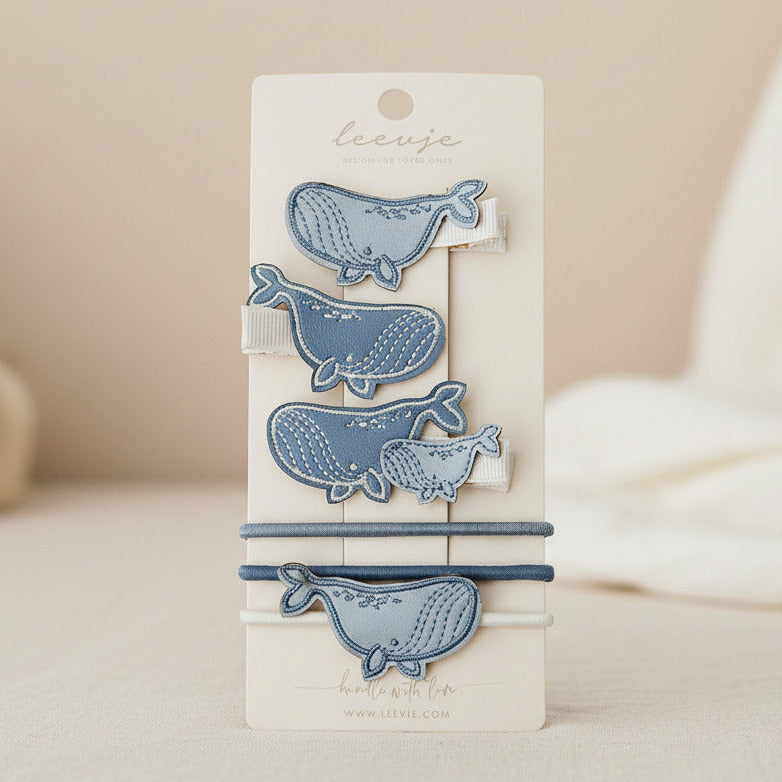 Barrettes à cheveux « Whale Mix » | Leevye
