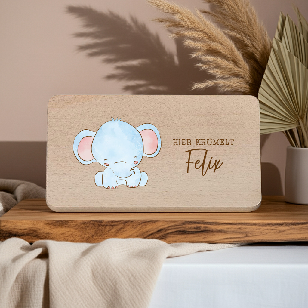 Planchette de petit-déjeuner personnalisée avec nom - Taille S | Schmatzepuffer