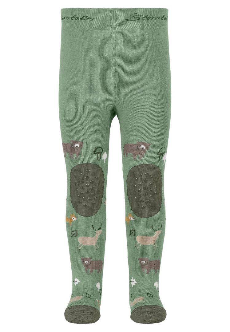 Crawling tights forest animals size 80 stone green | Sterntaler