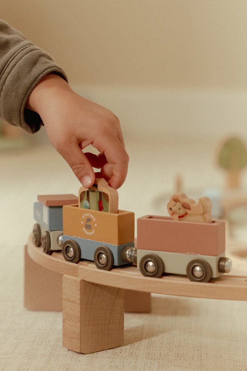 Large XL wooden train set – 113 pieces | Schmatzepuffer