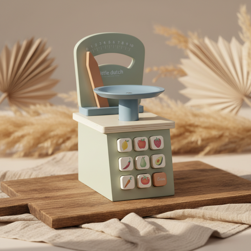 Wooden toy scale for children's kitchen – wooden toy scale
