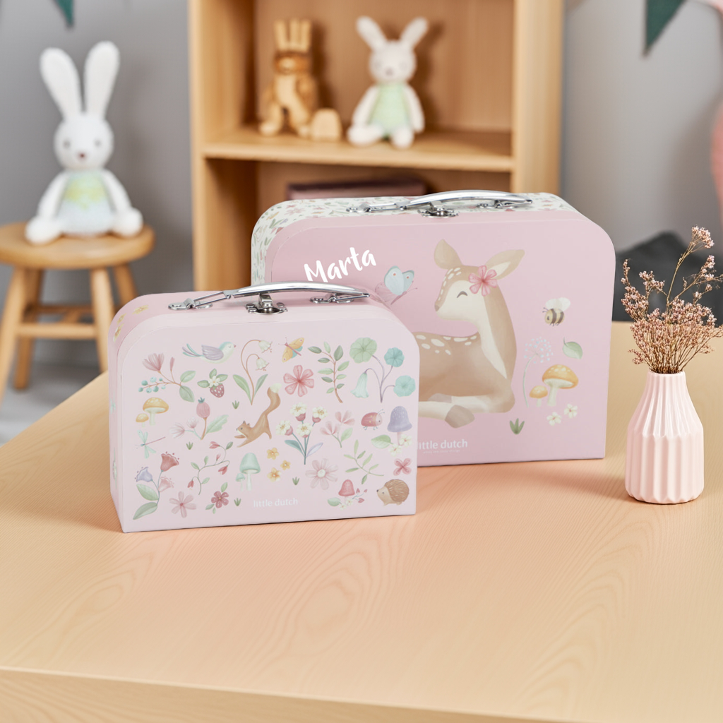 Personalisierter Kinderkoffer Fairy Garden Rosa mit Namen