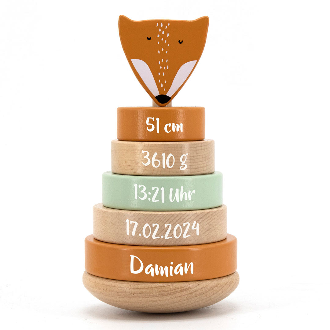 Mr. Fox Wooden Stacking Tower - for Birth | Trixie