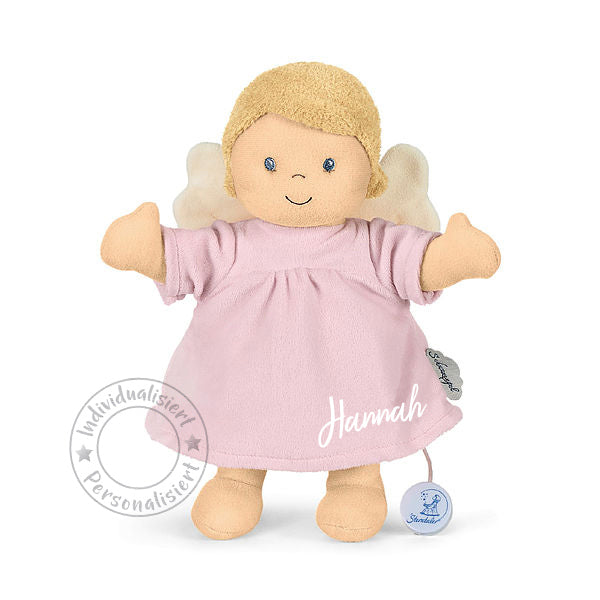 Guardian angel music box with large gift box including greeting card, pink | Sterntaler