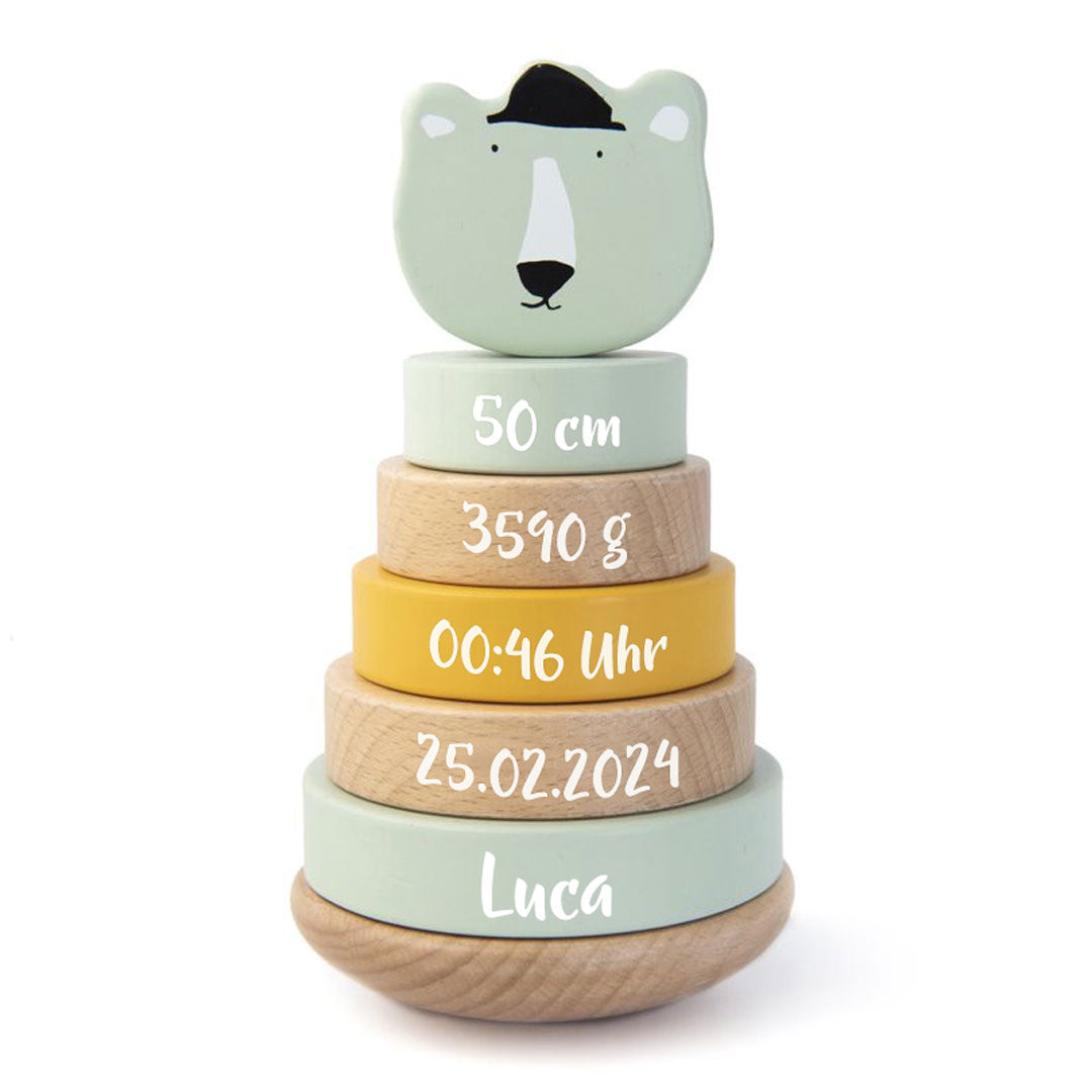 Wooden Stacking Tower - Mr. Polar Bear - For the Birth | Trixie