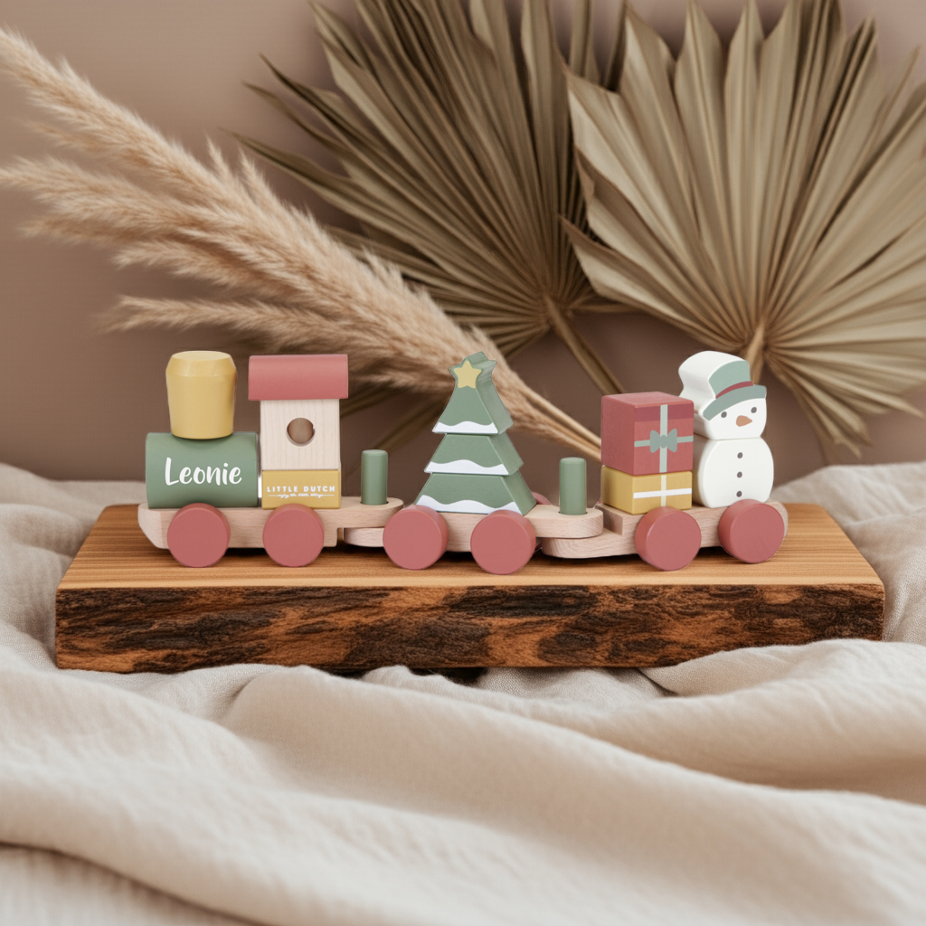 Personalized Wooden Train Christmas – Birth Gift