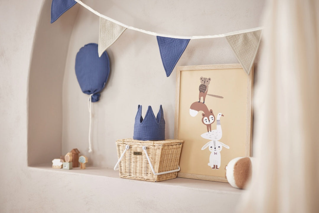 Blue cotton birthday crown for 1st-5th birthdays | Jollein