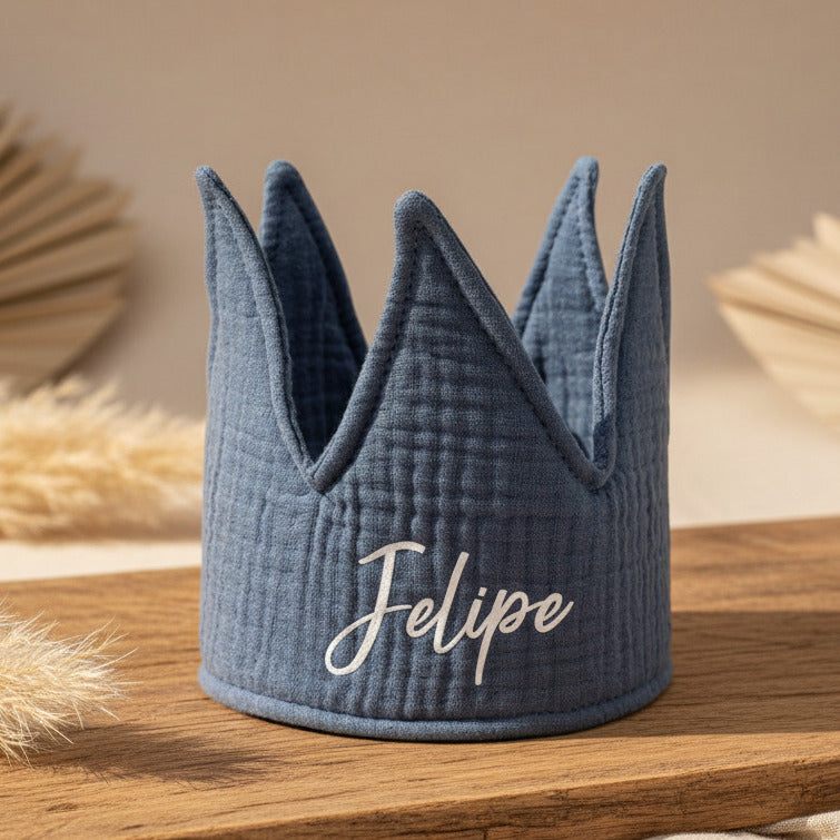 Blue cotton birthday crown for 1st-5th birthdays | Jollein
