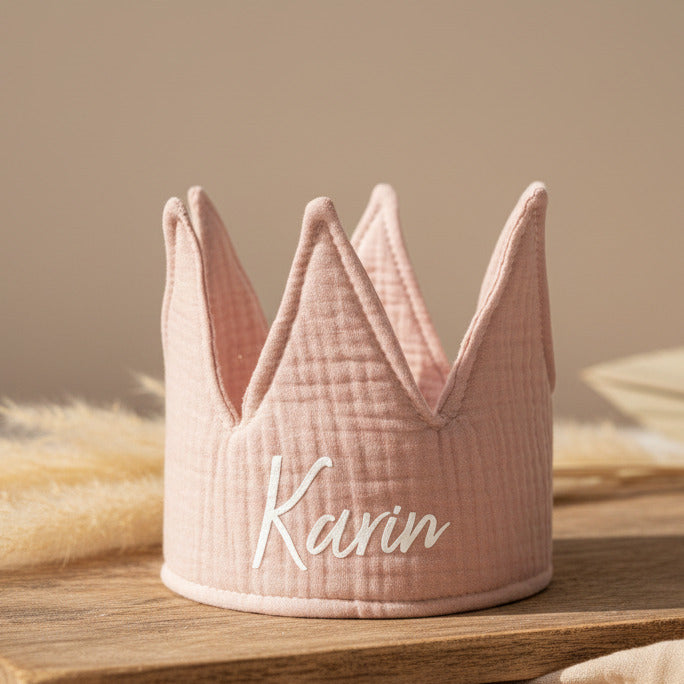 Pink cotton birthday crown for 1st-5th birthdays | Jollein