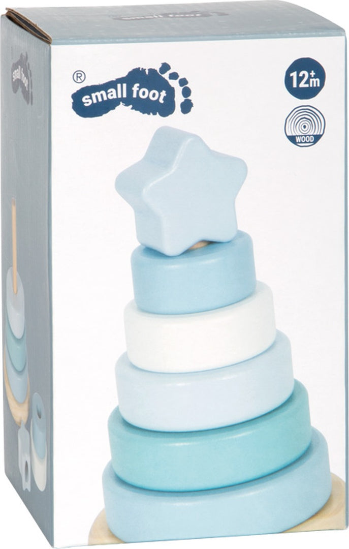 Personalisierter Stapelturm blau - Geschenk zur Geburt | by Schmatzepuffer
