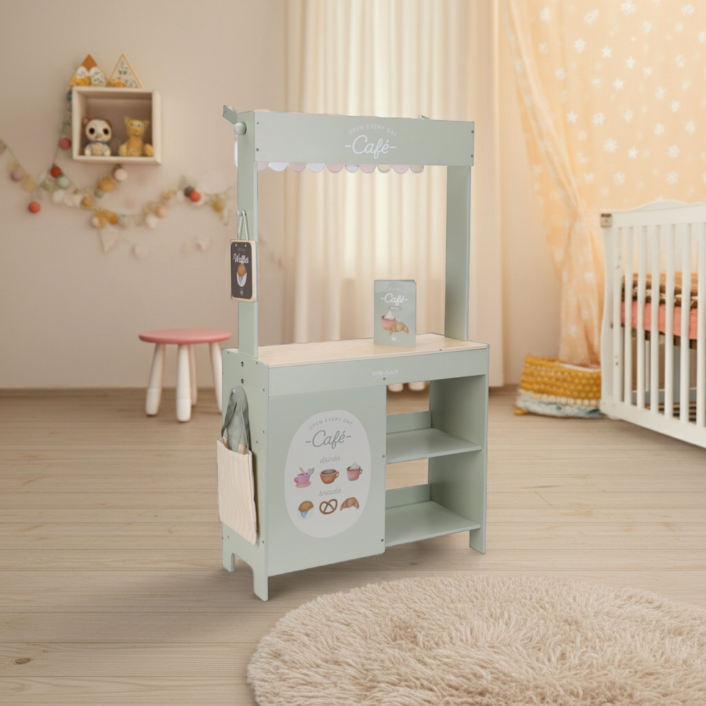 Wooden Market Stall & Café – 2-in-1 Game Stand
