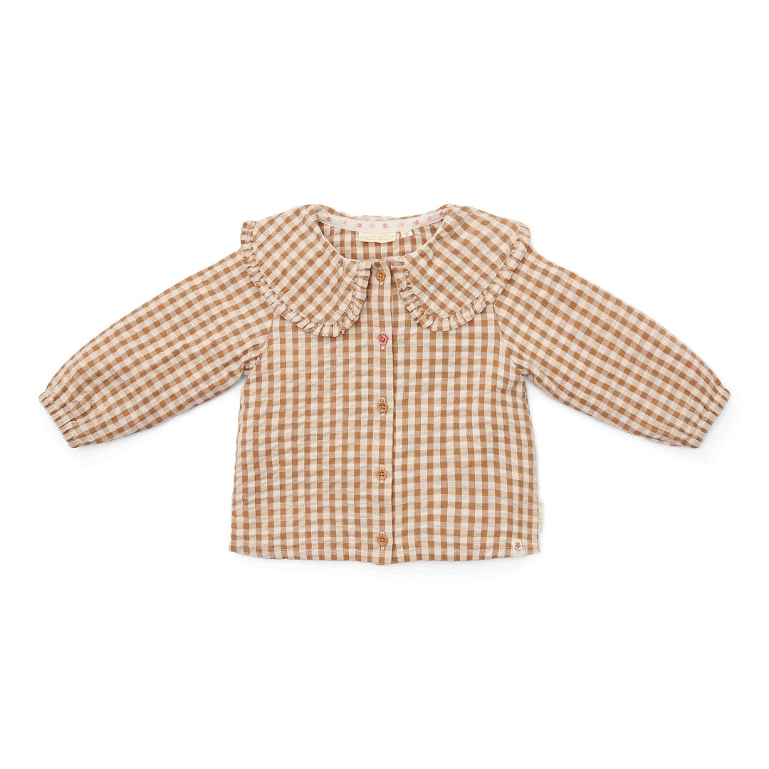 Brown checked blouse – Little Farm | Little Dutch