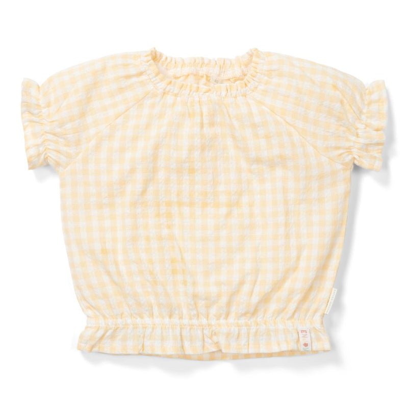 Blouse Sunshine Checks – Children's short-sleeved blouse for summer