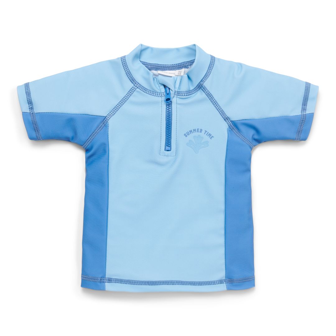 Short-Sleeve Swim Shirt Blue Whale – UV Shirt for Children