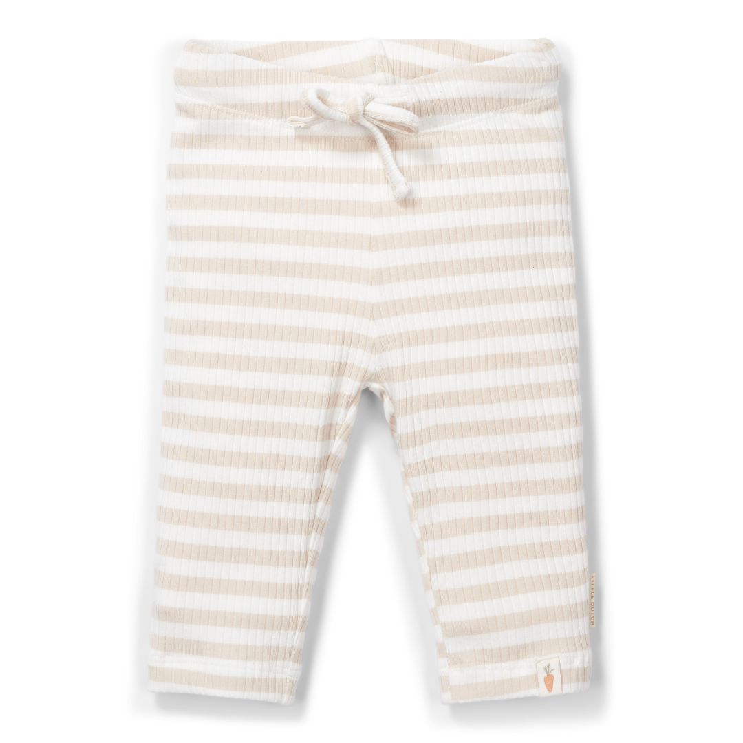 Pantalon rayé sable/blanc | Little Dutch