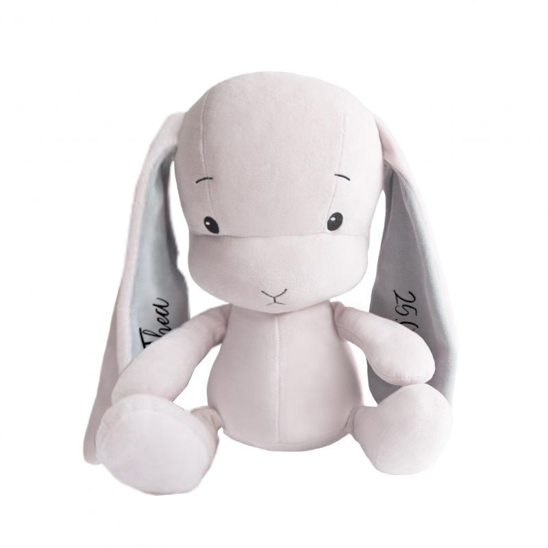 Peluche lapin 50 cm, rose / oreilles grises | Effiki