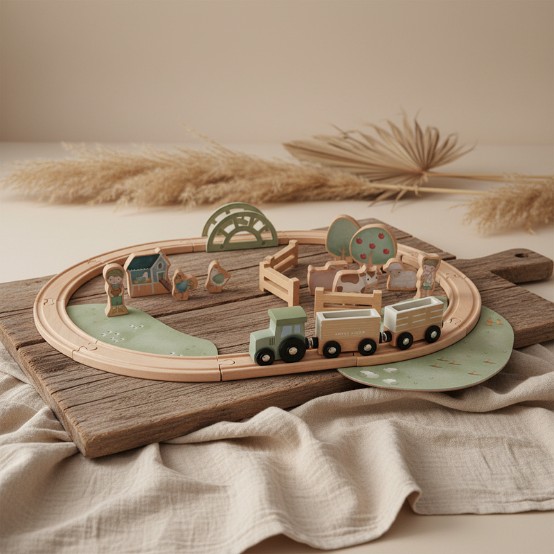 Wooden Train Set Little Farm - Creative Wooden Toy for Children
