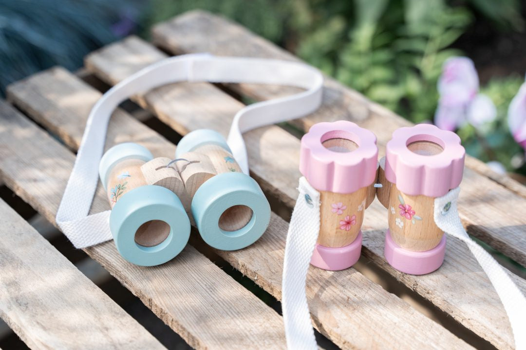 Fairy Garden Wooden Binoculars for Kids with Magnification