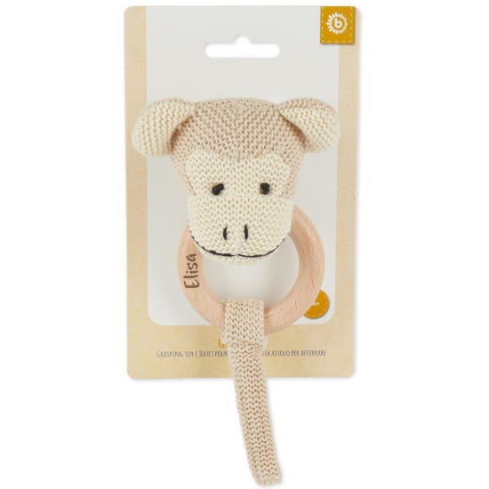 Grasping toy monkey with rattle | Bieco