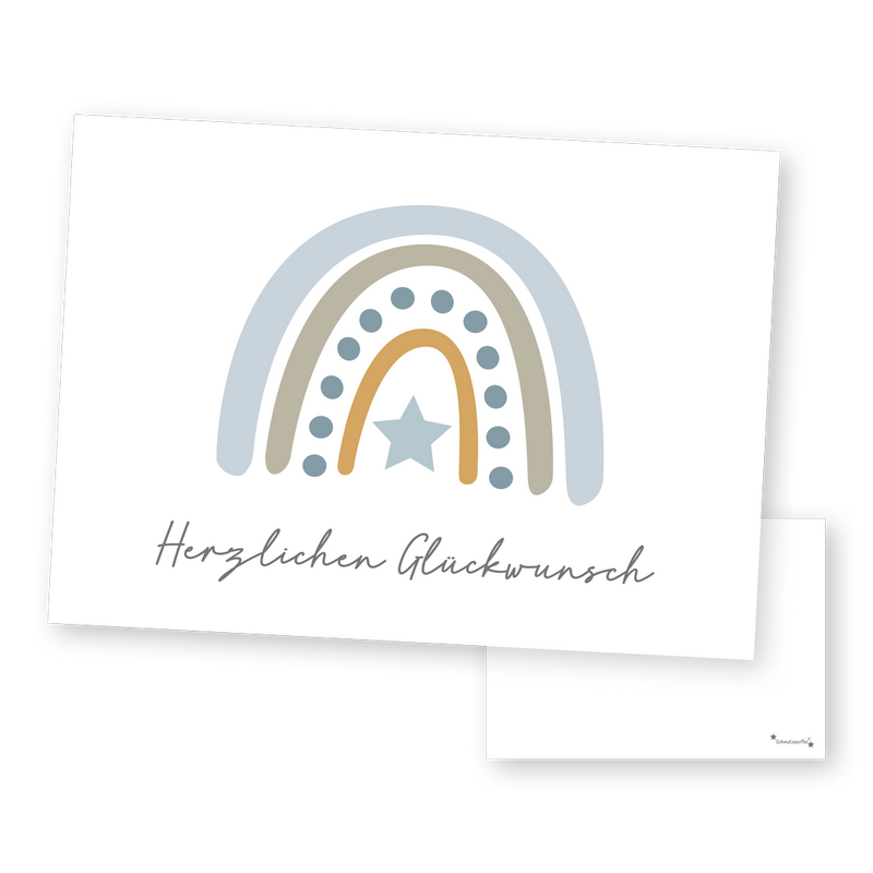 Personalized blue greeting card - Congratulations | Smoochy