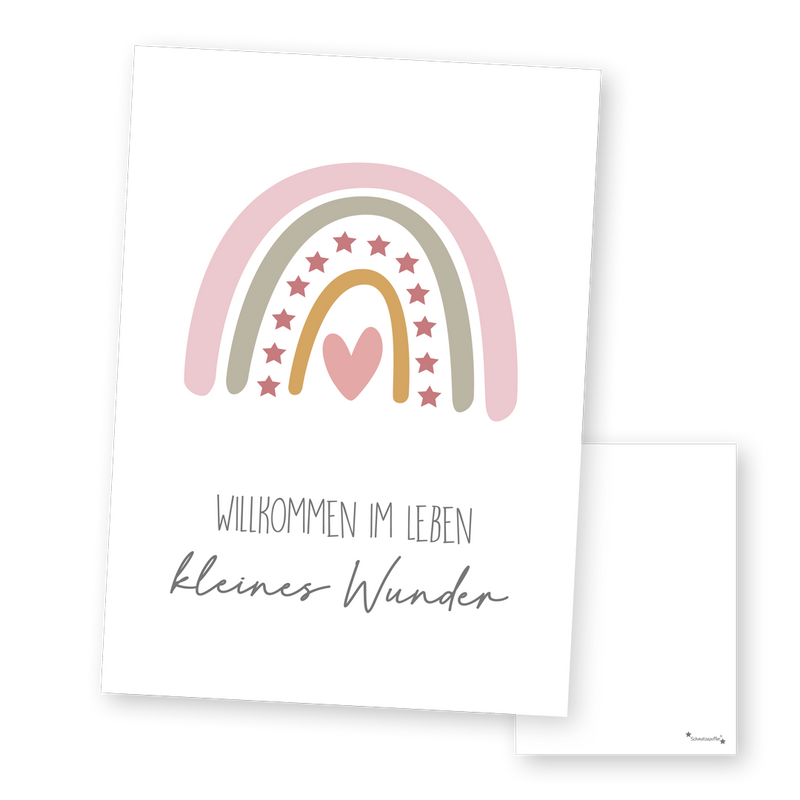 Carte de vœux rose "Petit miracle" pour une naissance