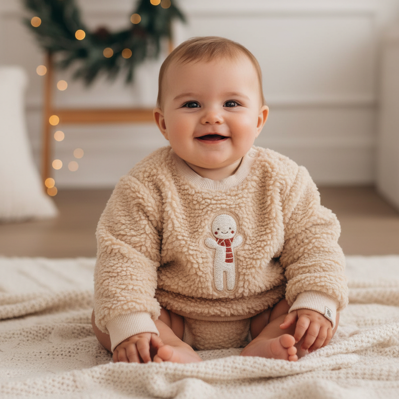 Teddy Gingerbread Christmas Sweater for Babies and Children