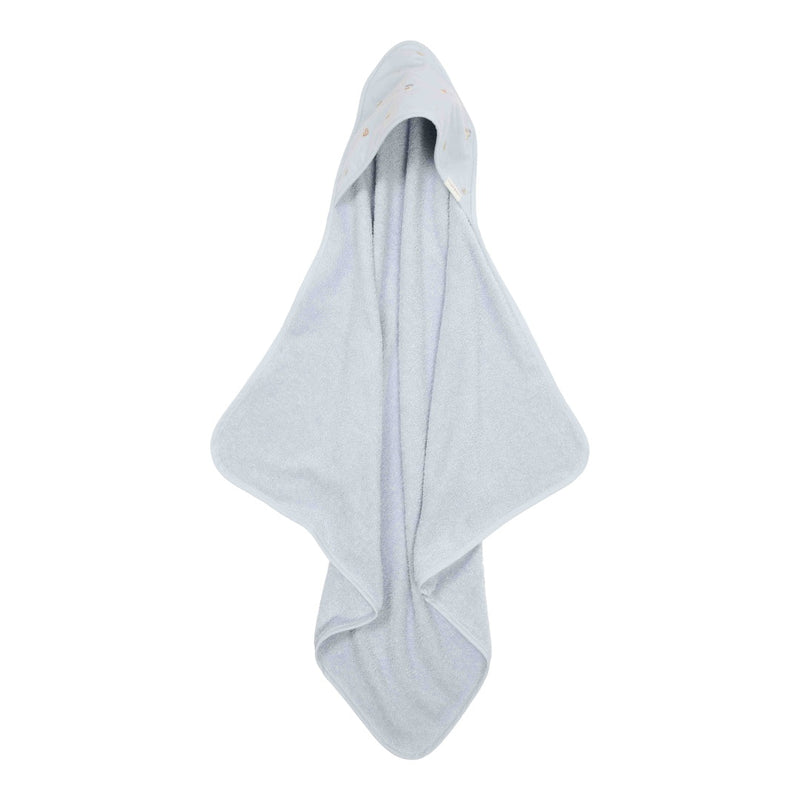 Embroidered hooded towel, blue, 100 x 100 cm | Little Dutch