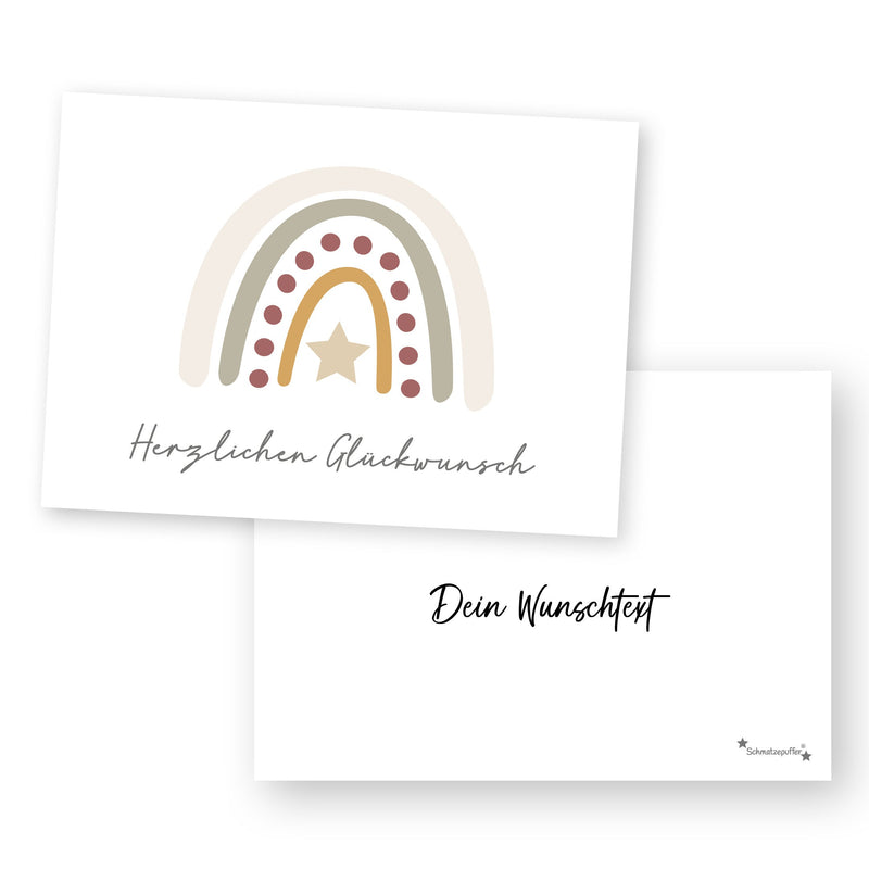 Personalized greeting card, beige - Congratulations | Smooch puff